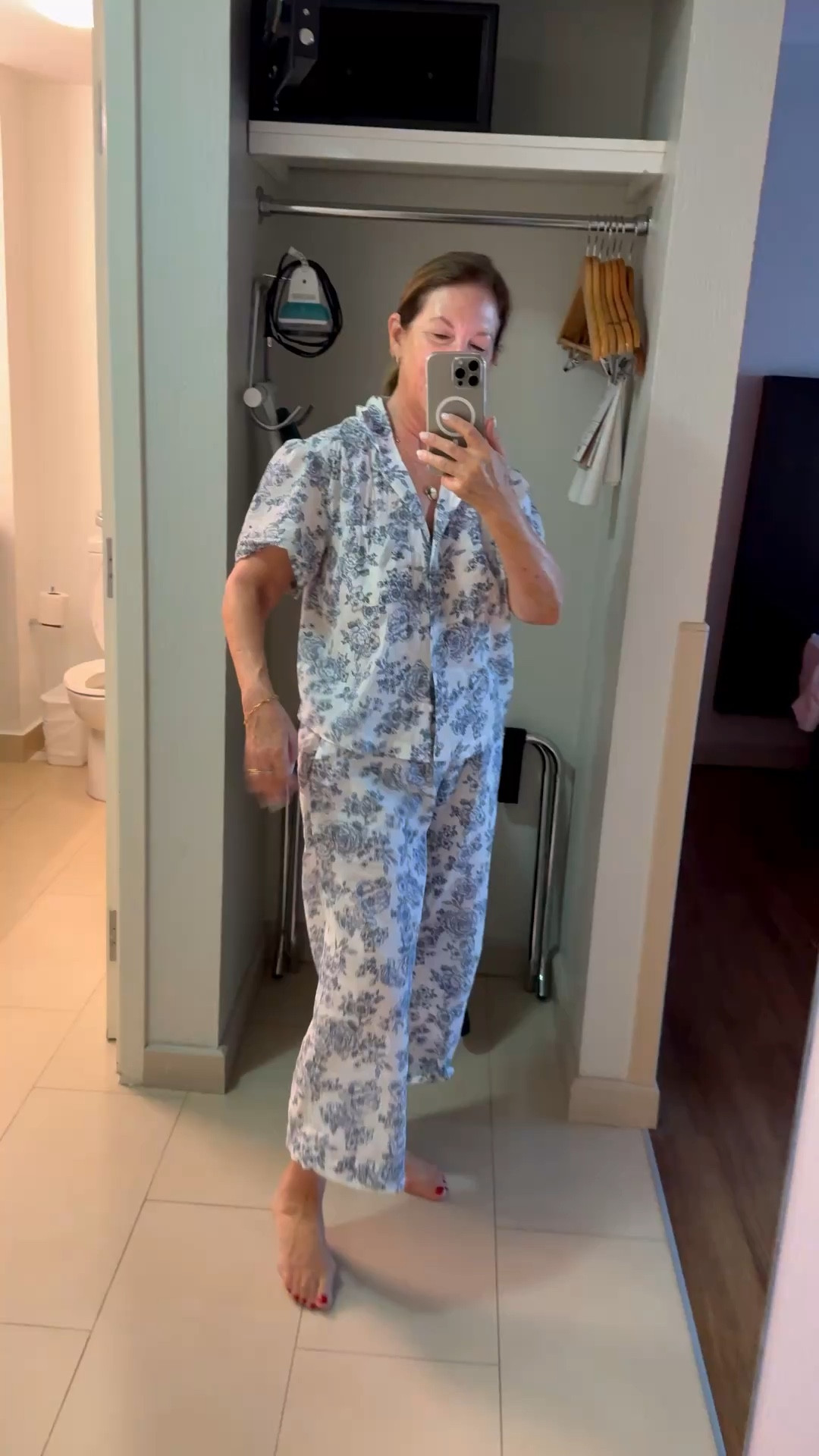 Cutest floral pajamas.  Fit tts. I'm wearing small. Lightweight, comfy, and so special. 

#LTKTravel #LTKOver40 #LTKSeasonal