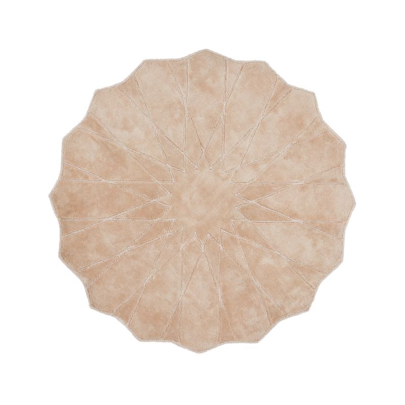 5' Pink Scalloped Round Rug + Reviews | Crate & Kids | Crate & Barrel