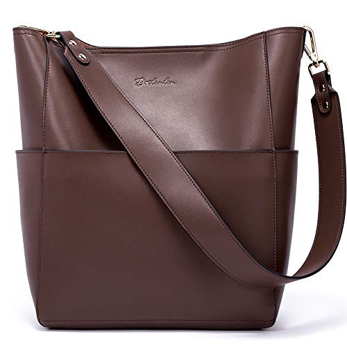 BOSTANTEN Women's Leather Designer Handbags Tote Purses Shoulder Bucket Bags | Amazon (US)