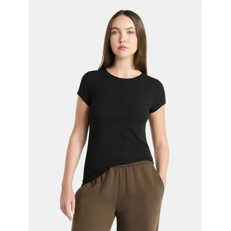 No Boundaries Scoop Neck Tee with Short Sleeves 3-Pack Women’s | Walmart (US)