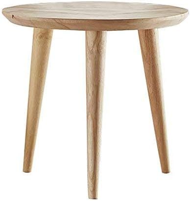 WoodShine Side Table Small Round Solid Wood Sofa Table End Tables Accent Nesting Coffee Table Nat... | Amazon (US)