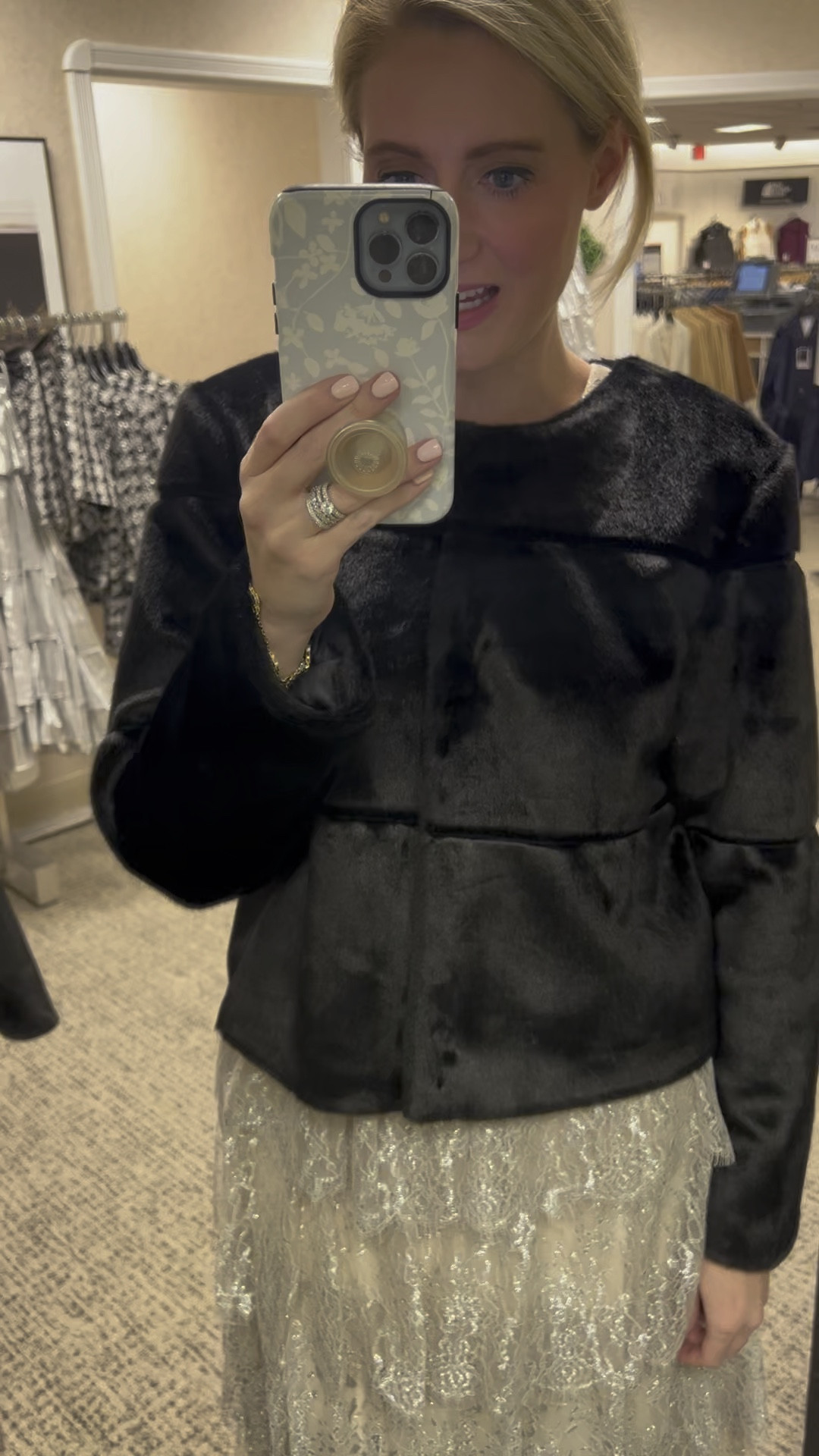 Born on Fifth x Dillard’s Collection launching Monday October 23 at 10 am! 
 
I’m 5’9 135 lbs and normally wear a size 6 medium. 

Jacket & Dress - both run to true to size! 

Grandmillennial, holiday outfit, holiday, holiday skirt, black velvet jacket, Christmas outfit, new years outfit, sequins 

#LTKHoliday