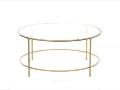 International Luxury Coffee Table Satin Gold/Clear Glass Finish - Sauder | Target