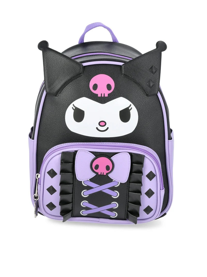 Kuromi Leather Ruffle Women's 10.5" Mini Backpack Purple | Walmart (US)