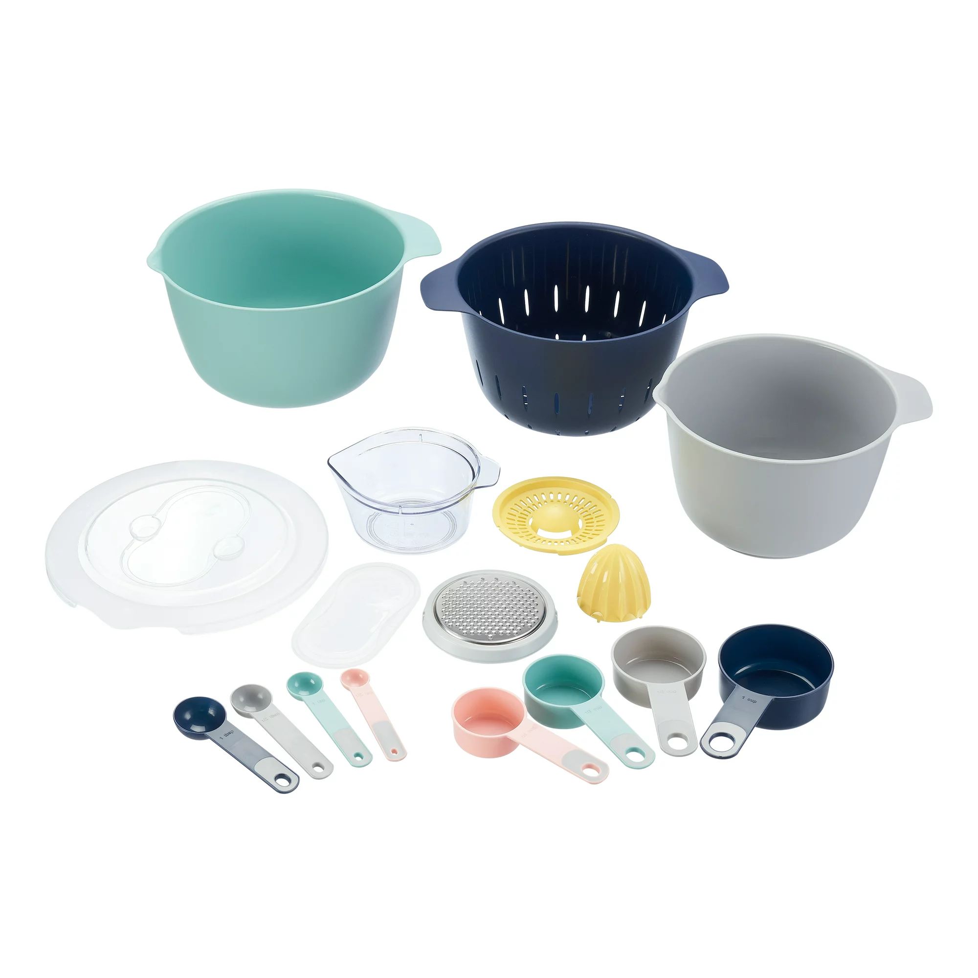 Mainstays Kitchen Accessory Set, Multi-color, 17 Pieces | Walmart (US)