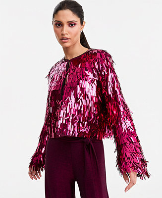 Women's Sequin Fringe Jacket | Macy's