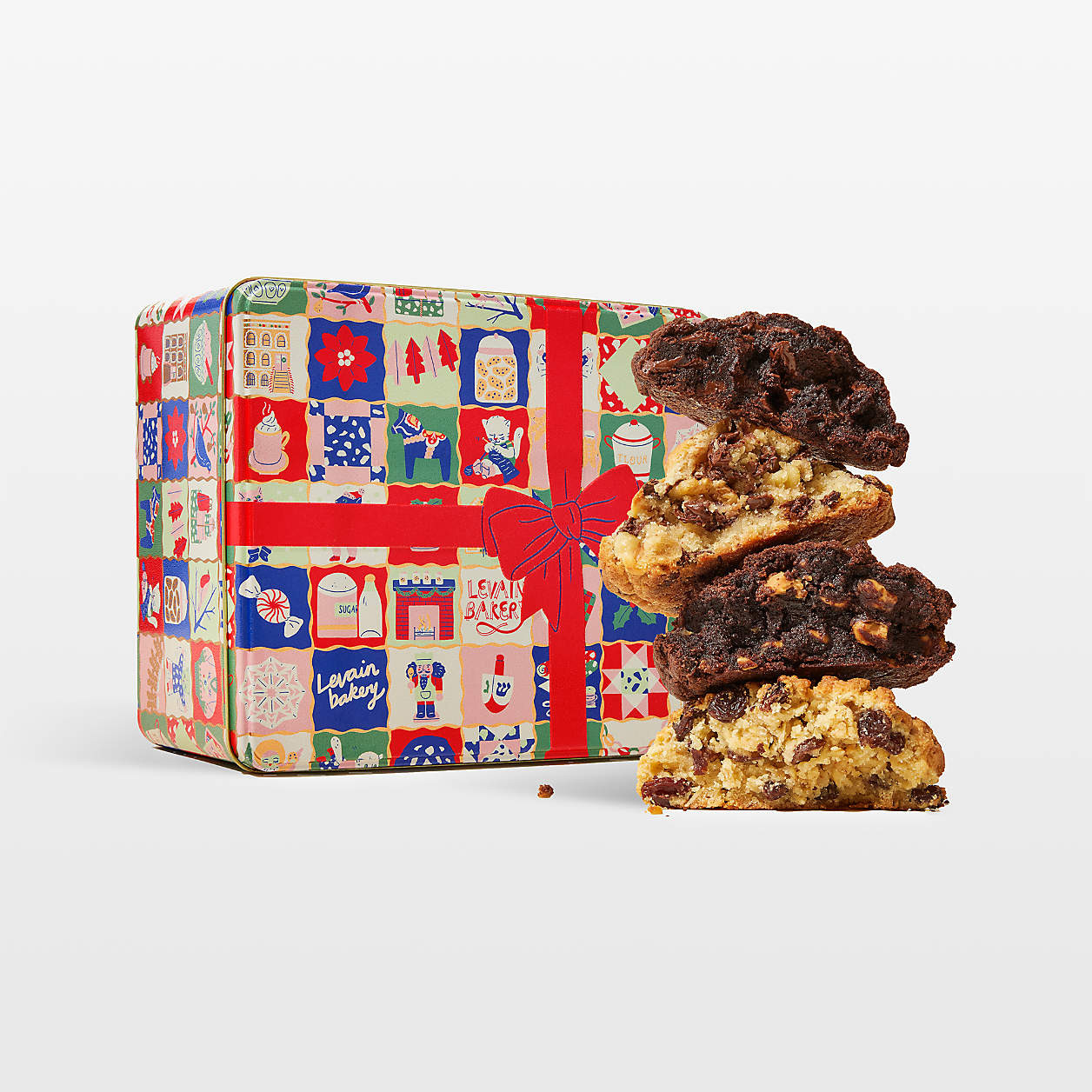 Levain Bakery Holiday Cookie Assortment with Gift Tin, 8-Pack | Crate & Barrel | Crate & Barrel
