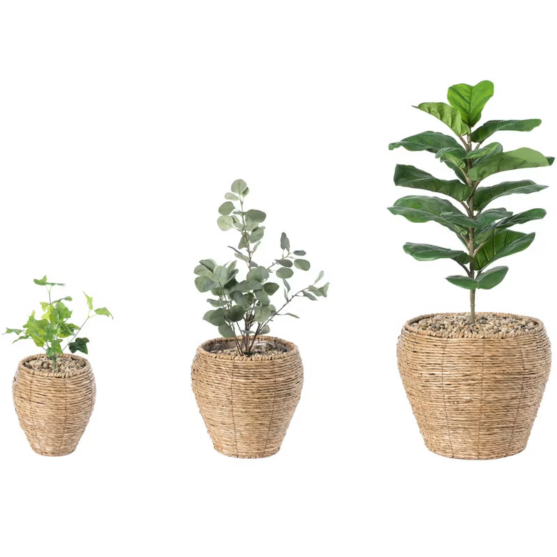 Vintiquewise Woven Round Flower Pot Planter Basket with Leak-Proof Plastic Lining | Target