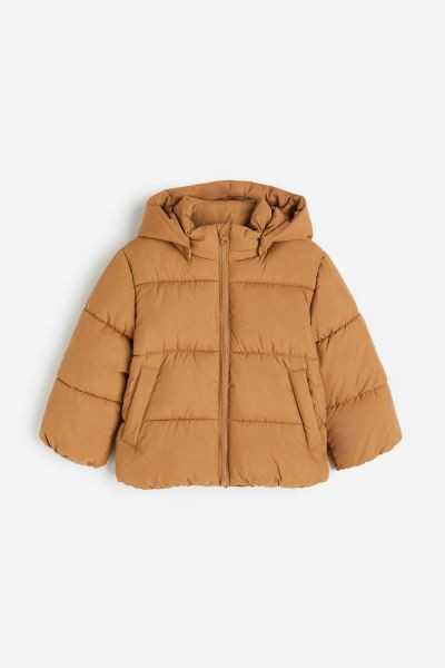 Water-repellent Puffer Jacket - Brown - Kids | H&M US | H&M (US + CA)
