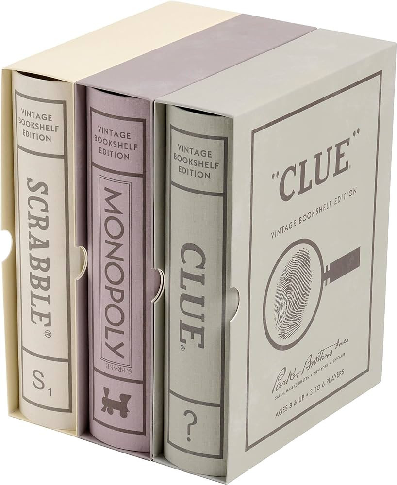 Scrabble, Monopoly, and Clue Vintage Board Game Bookshelf Collection | Amazon (US)