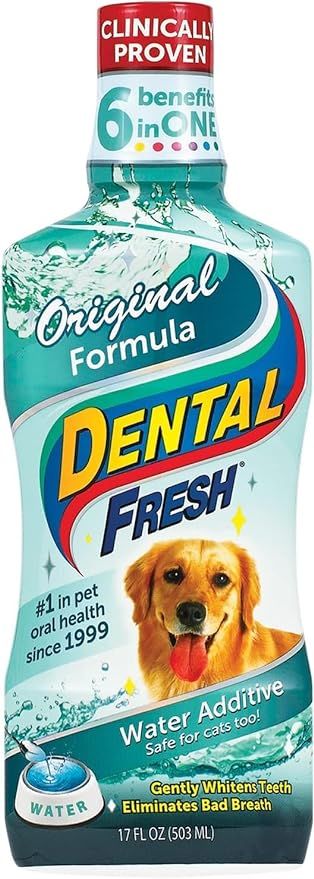 Dental Fresh Water Additive for Dogs, Original Formula, 17oz – Dog Breath Freshener and Teeth C... | Amazon (US)