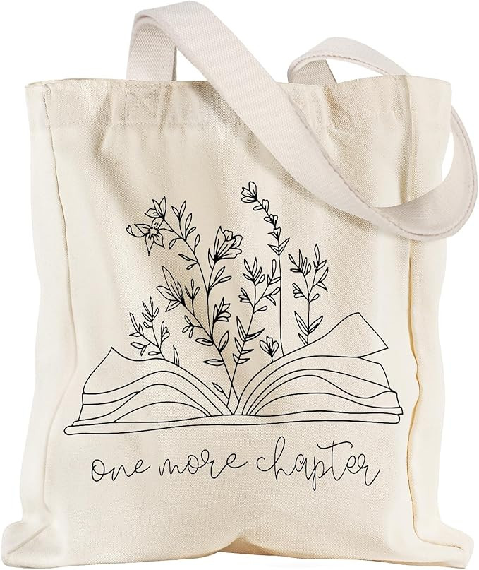 Aesthetic Heavy Canvas Tote Bag with Pocket for Women, Cloth Gusseted Totes Bag with Pattern for ... | Amazon (US)