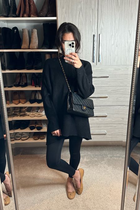 Amazon chunky oversized sweater and leggings that are just as good as lululemon! Also LOVE these nude ballet flats from Sam Edelman / makes for a cozy travel outfit 

#LTKfindsunder50 #LTKfindsunder100 #LTKtravel