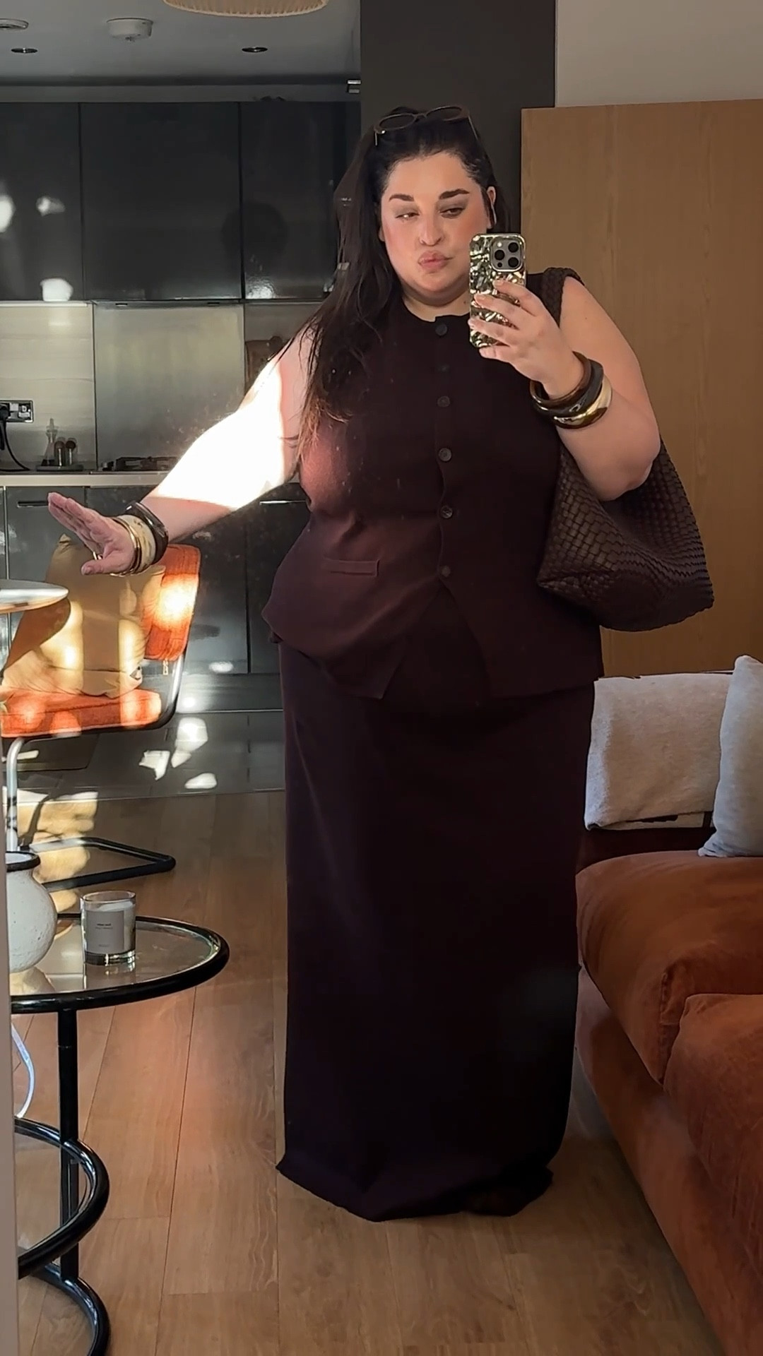 Living in this chocolate brown knit skirt. I love wearing the waistcoat and skirt as separates as well. Both pieces in an XXL - great fit! 

For my suede Tabi flats, I have wide feet and I sized up to a 6.5 and they are SO comfortable. 

Plus size curve transitional autumn winter outfit inspiration chocolate knitwear suede tabi ballet flats 

#LTKautumn #LTKcurves #LTKplussize