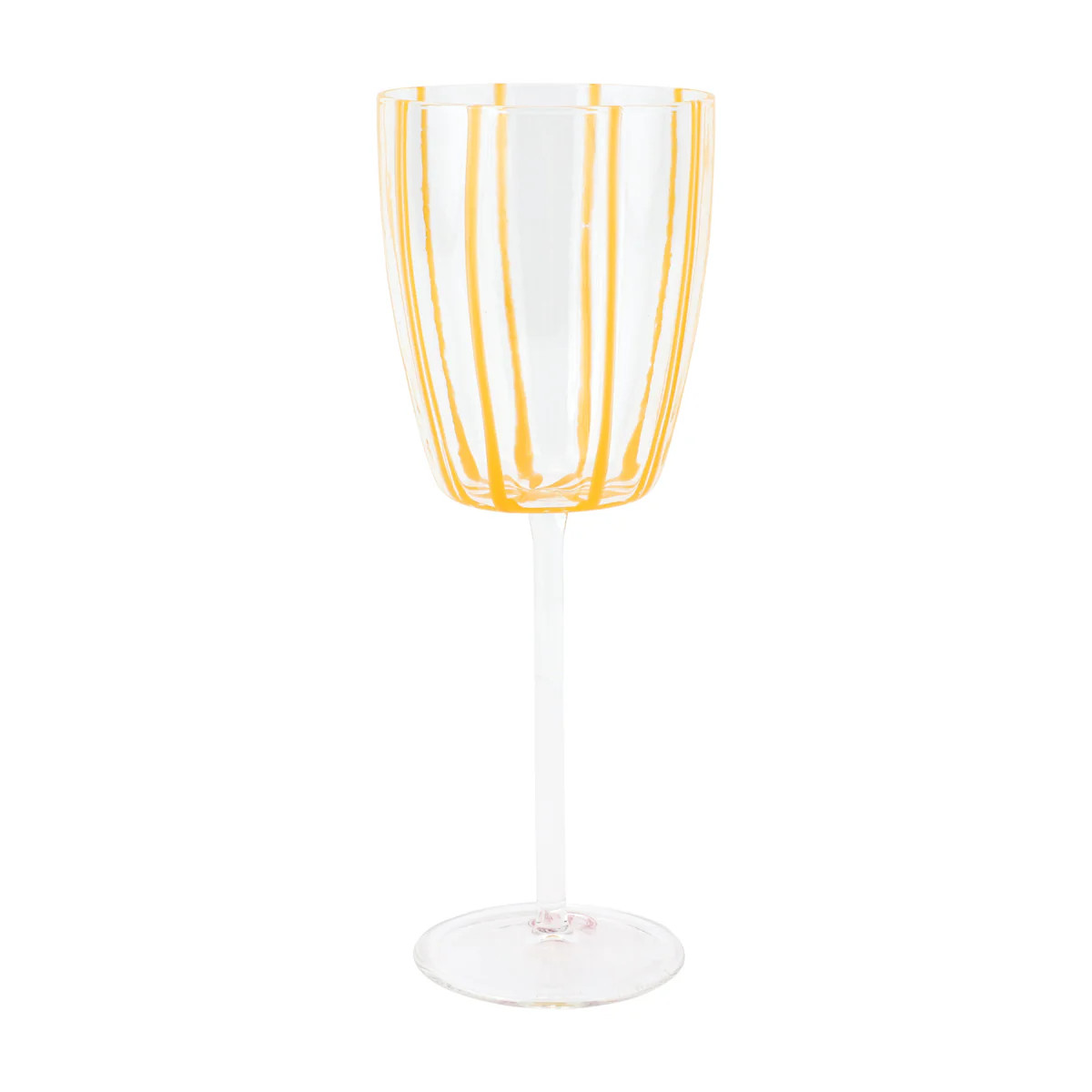 Nuovo Stripe Wine Glass in Yellow | Over The Moon