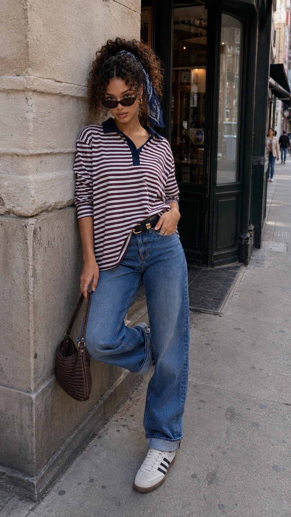 My current dress code: summer temperatures, fall intentions. 😂🍂

I LOVE this kind of outfit for August because it gives you that first little taste of fall without pretending it isn’t still hot outside. Relaxed jeans + an oversized striped polo + Sambas, then the bandana, belt, sunnies and woven bag make the basics feel way more intentional.

Perfect for back to school, campus days, coffee runs, shopping, casual lunch dates or weekend wandering. 🤎

SALE NOTES 👀
👖 Abercrombie: 25–50% off jeans + free standard shipping when your online order includes jeans through 8/10. US/CA only; clearance jeans excluded.

🛍️ COMING 8/14: Madewell x LTK will have 20% off sitewide* exclusively through the LTK app.

I linked the outfit + similar pieces so you can recreate the whole look. Size S clothing + size 8 shoes. 🤍

#LTKxMadewell #LTKootd #LTKSaleAlert