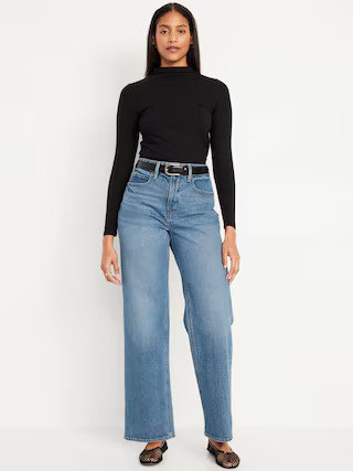 Curvy Extra High-Waisted Sky-Hi Wide-Leg Jeans | Old Navy (US)
