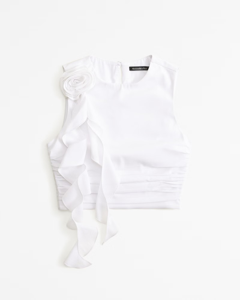Women's Rosette Ruffle Set Top | Women's Tops | Abercrombie.com | Abercrombie & Fitch (US)