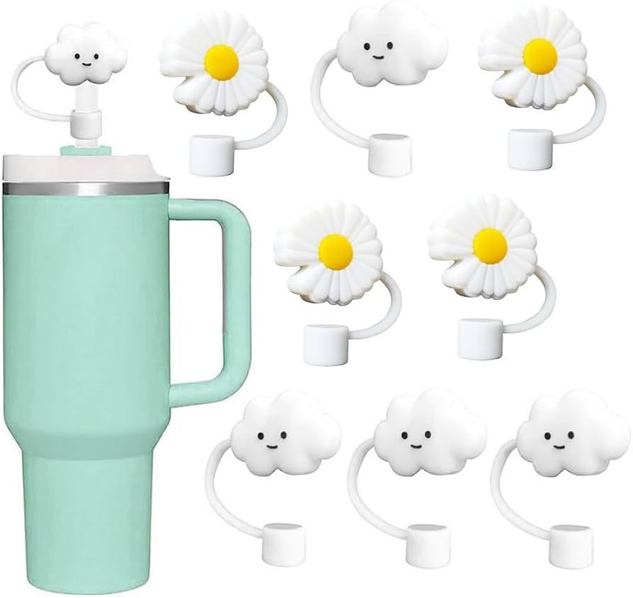 Flower Straw Cover Cap for Stanley Cup Silicone Straw Topper Compatible with 30&40 Oz Tumbler wit... | Amazon (US)