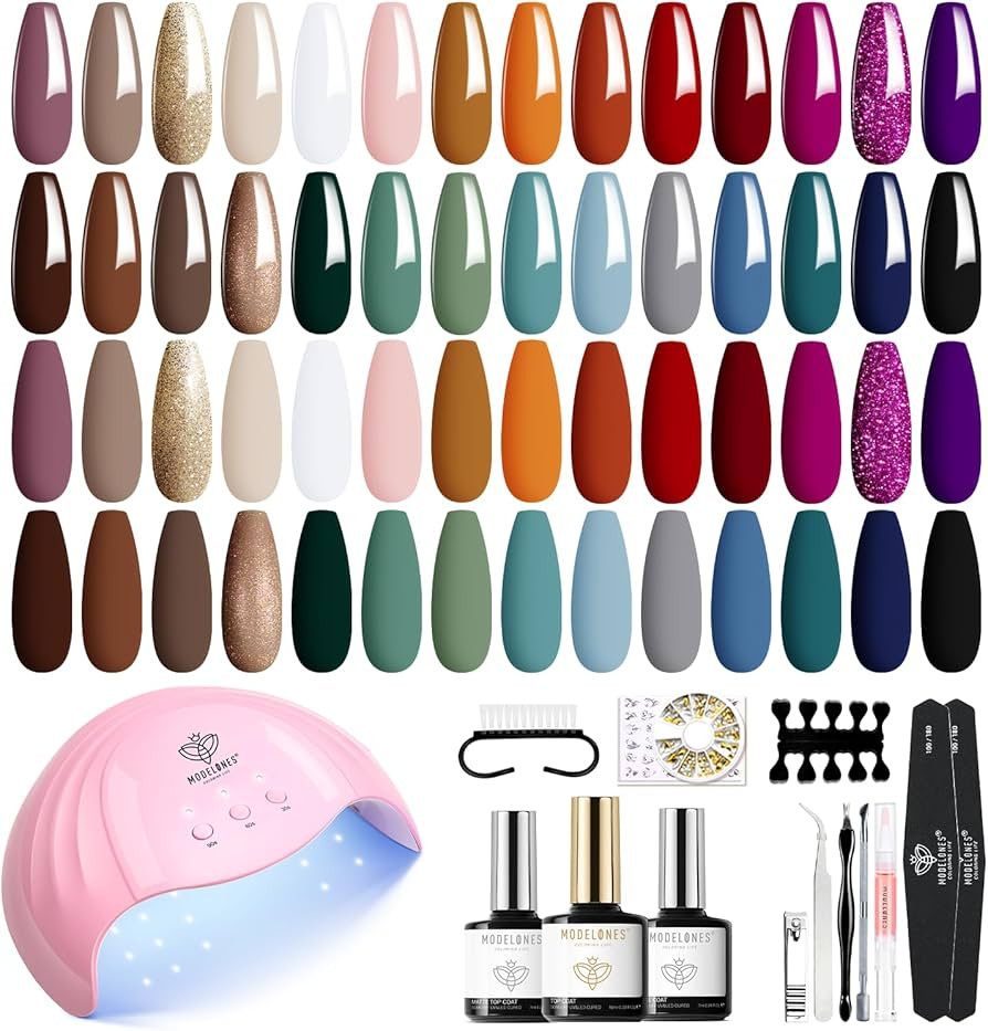 Modelones Gel Nail Polish Manicure Kit With U V Light Starter Kit, 28 Colors All Season Nail Gel ... | Amazon (US)