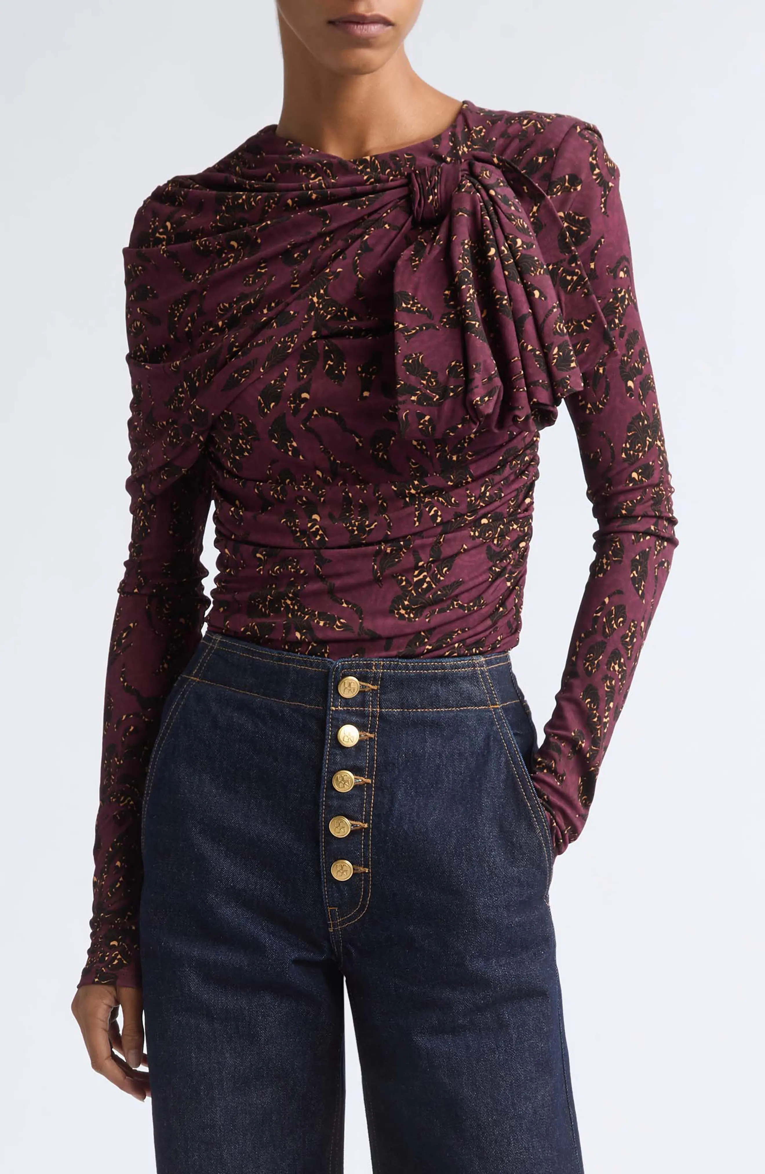 Ulla Johnson Neema Draped Jersey Top (Women) | Nordstrom | Nordstrom
