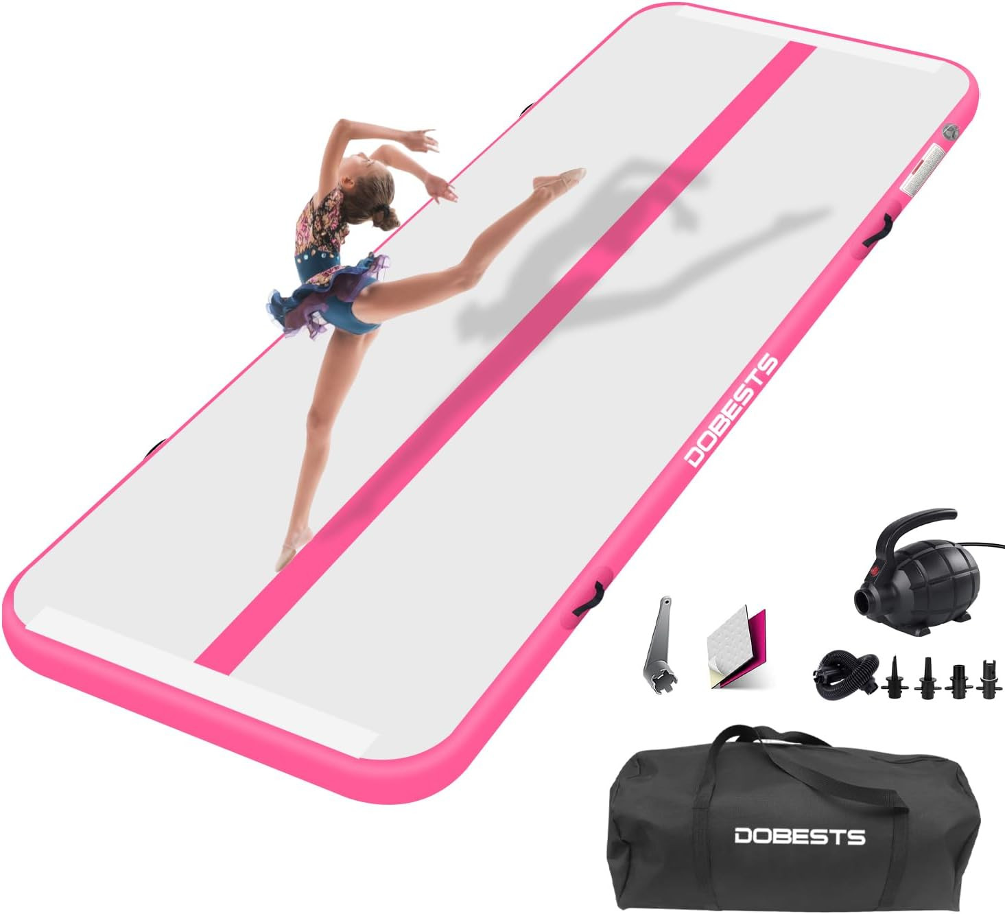 DOBESTS Air Track Inflatable Gymnastics Mat, Tumbling Mat 6.6ft/10ft/13ft/16ft/20ft Training Mat ... | Amazon (US)