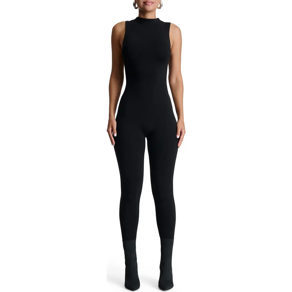 Naked Wardrobe NW Sleeveless Sculpt Jumpsuit in Black at Nordstrom, Size X-Small | Nordstrom