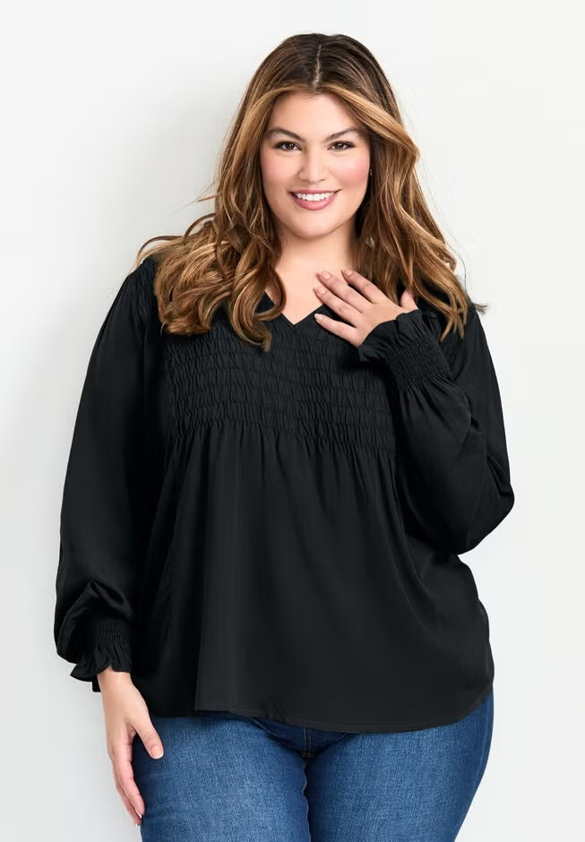 Marcie Shirred Detail Blouse | Avenue