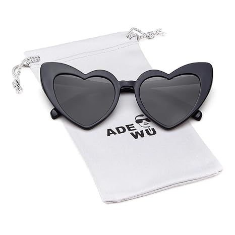Heart Sunglasse Vintage Retro Cat Eye Oversized Sunglasses | Amazon (US)