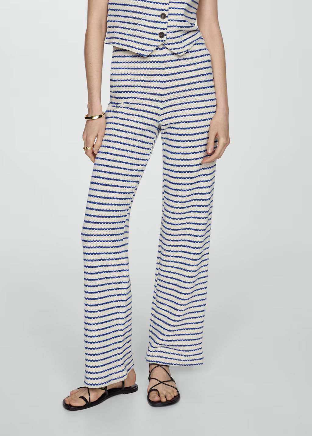 Crochet striped trousers | MANGO (US)