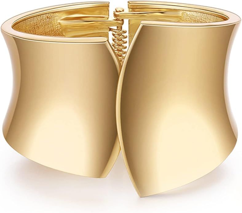 choice of all Gold Cuff Bracelets for Women Trendy Chunky Bangle Bracelets Open Wide Wire Bracele... | Amazon (US)