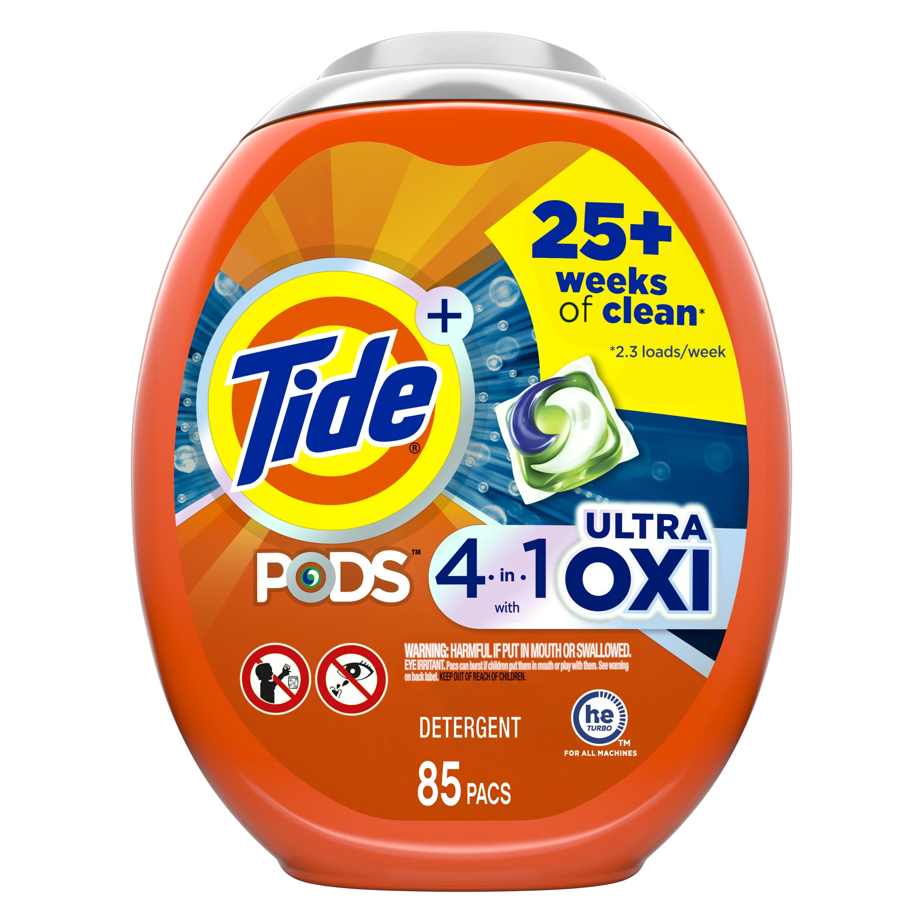 Tide Pods Laundry Detergent Soap Packs with Ultra Oxi, 85 Ct | Walmart (US)