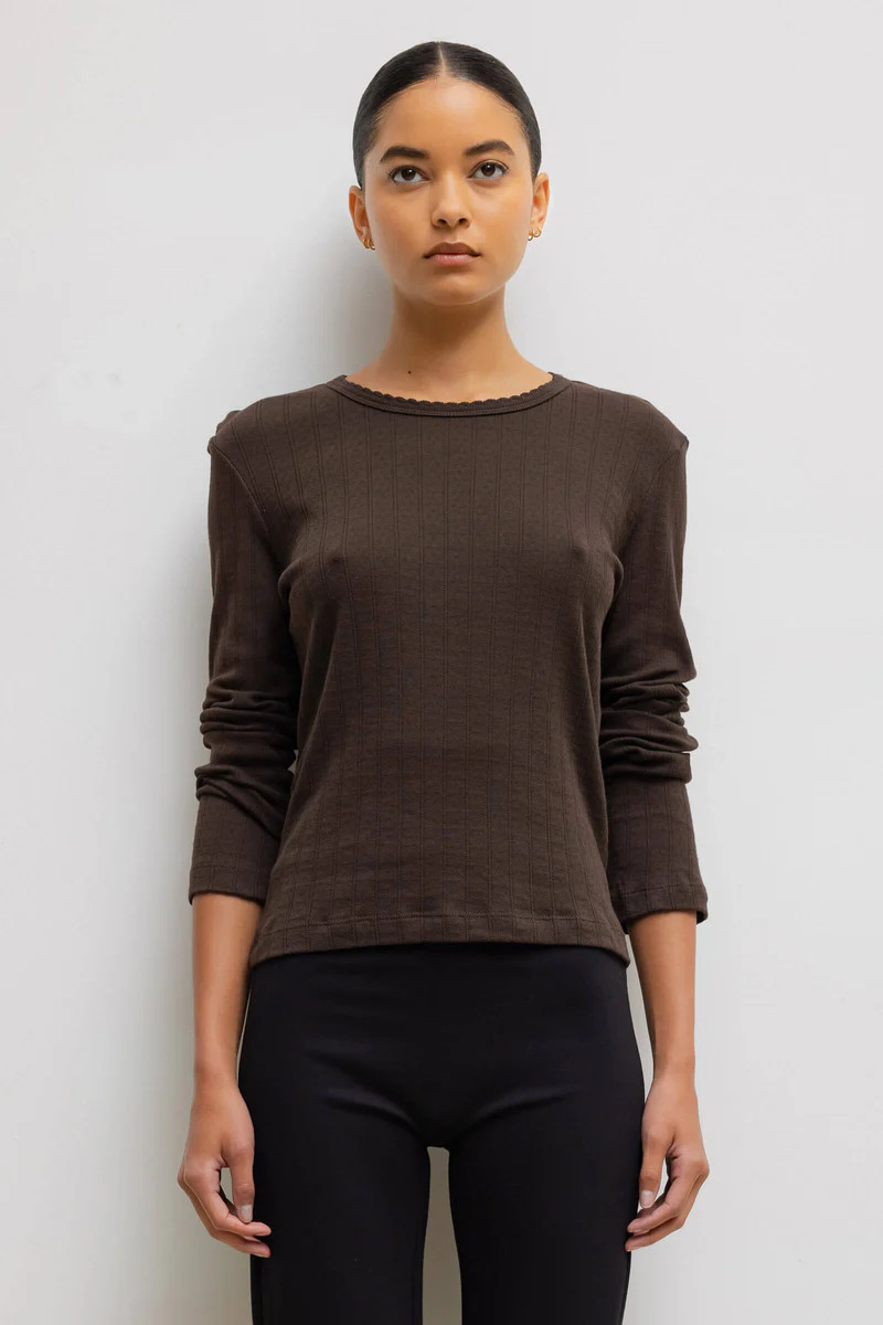 Pre-Order: Pointelle Slim Fit Long Sleeve | LESET