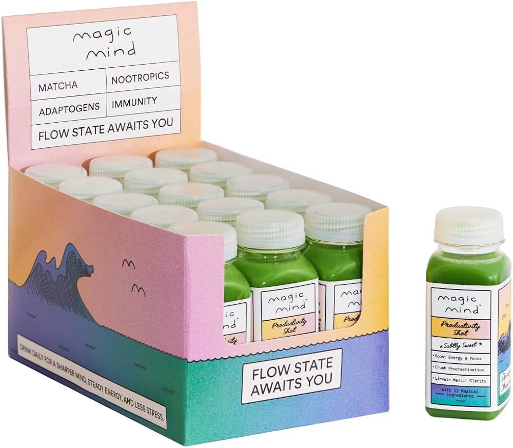 Magic Mind Energy And Focus Drink Shots - Stress Relieving, No Jitters, Ashwagandha, Vitamin B12,... | Amazon (US)