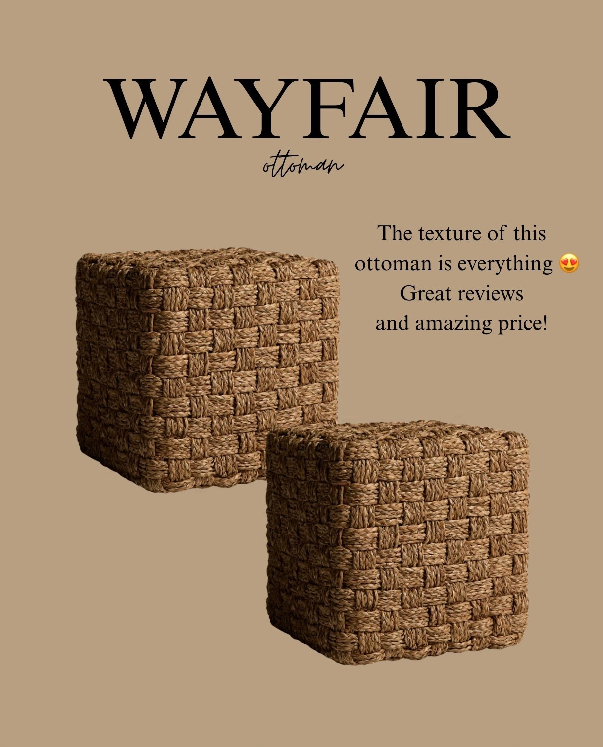 Obsessing over this beautiful ottoman! The texture is everything 😍🤌🏼

#wayfair #wayfairhome

#LTKHome #LTKSaleAlert #LTKU