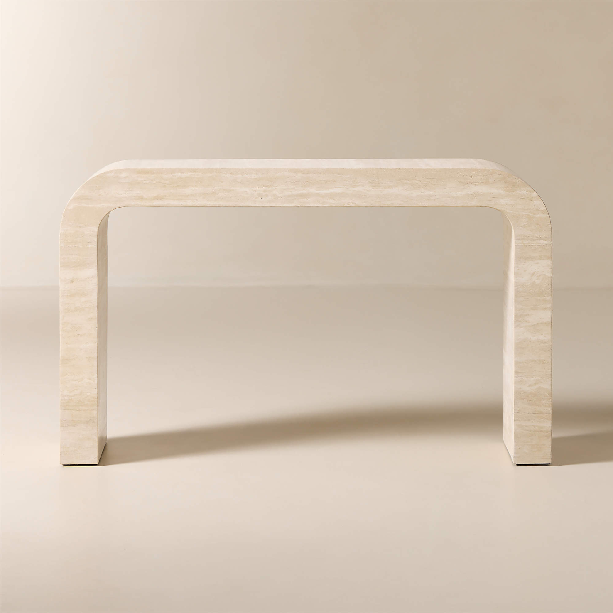 Crescent 52" Travertine Console Table + Reviews | CB2 | CB2