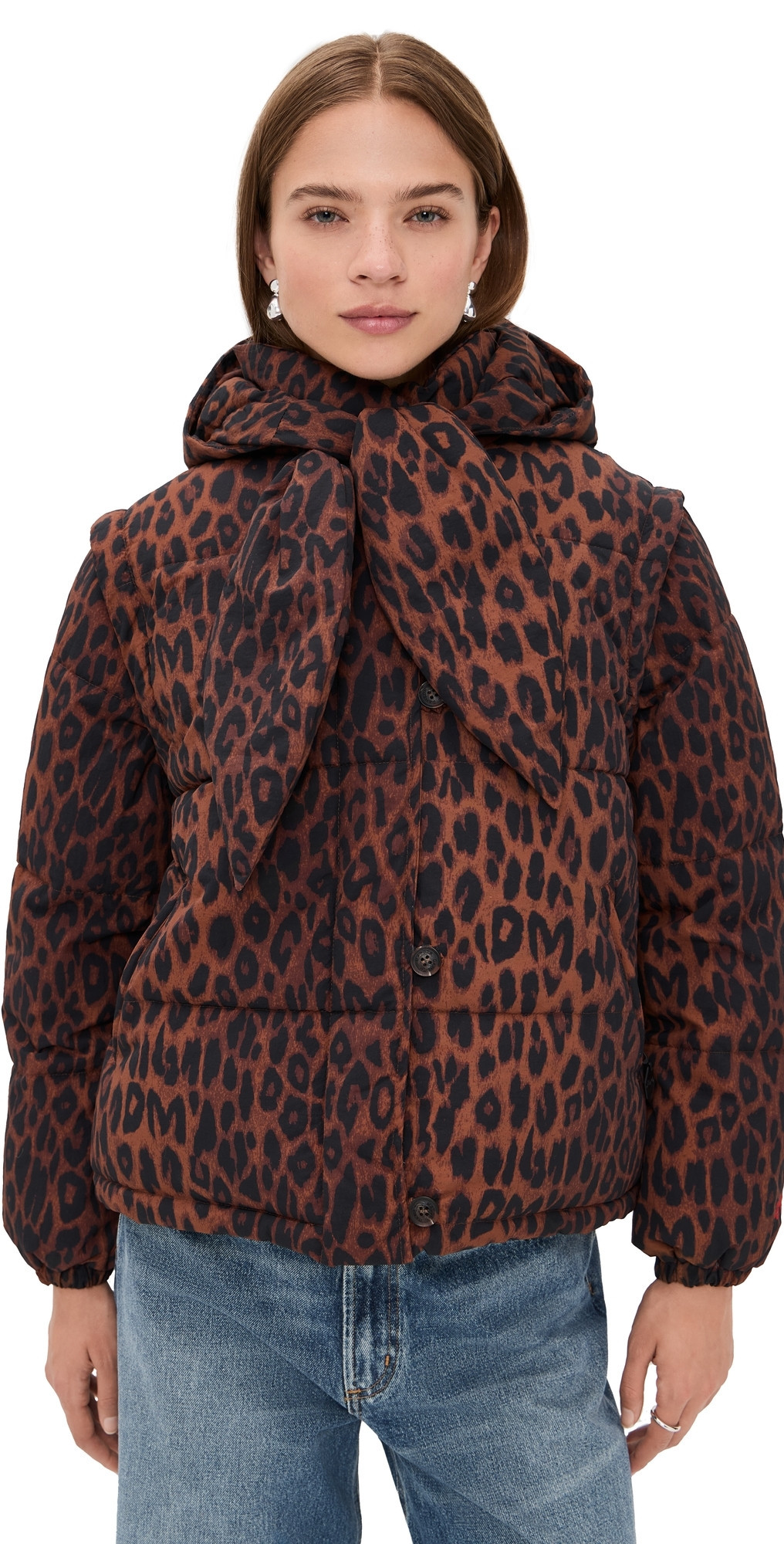 Damson Madder Pearl Puffer Jacket Leopard 16 | Shopbop