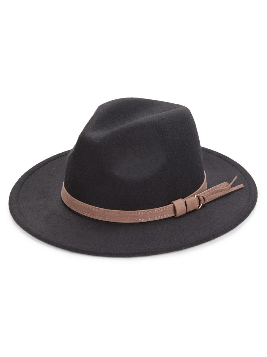 MARCUS ADLER Women's Vegan Leather Tassel Fedora - Black | Saks Fifth Avenue OFF 5TH