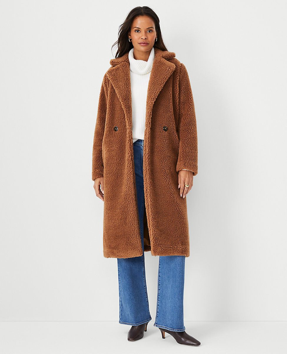 Petite Sherpa Double Breasted Coat | Ann Taylor (US)