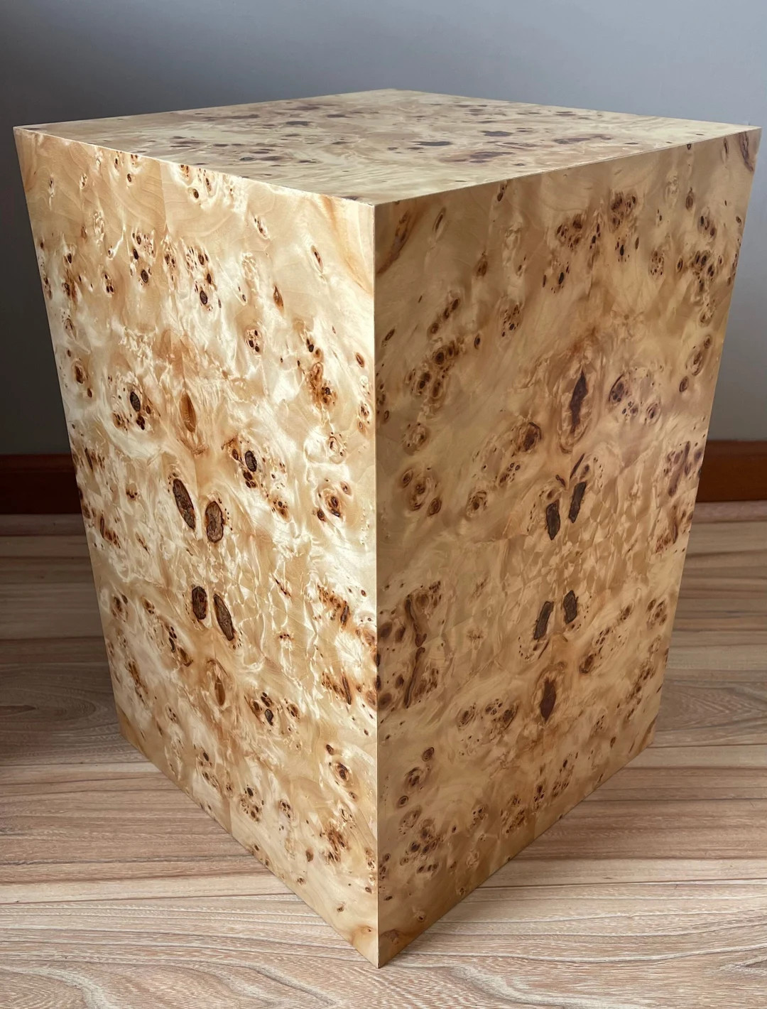Mid Century Gold and Burl Cube End Table MCM Cube Side Table - Etsy | Etsy (US)