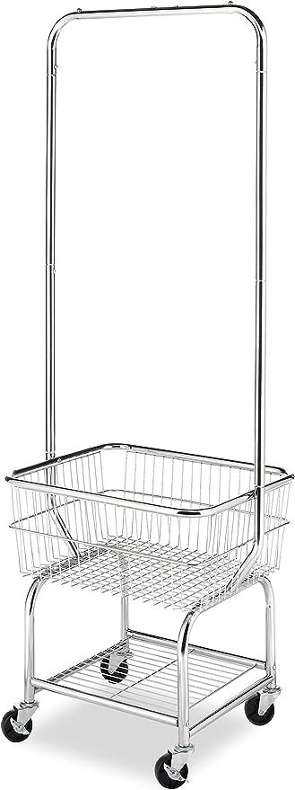 Whitmor Commercial Rolling Laundry Butler with Wire Storage Rack | Amazon (US)