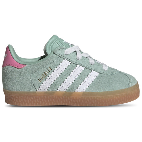 Girls adidas Originals adidas Originals Gazelle - Girls' Toddler Running Shoe Hazy Green/White/Bliss Pink Size 05.0 | Kids Foot Locker (US)