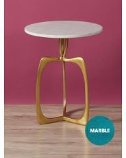 22in Marble And Metal Modern Side Table | HomeGoods