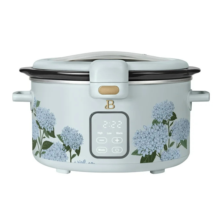 Beautiful 4 Qt Digital Slow Cooker with Hinged Locking Lid, Hydrangea Floral by Drew Barrymore | Walmart (US)