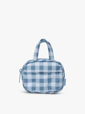 Luka Duffel Zip Bag Charm- FRENCH BLUE GINGHAM | CALPAK