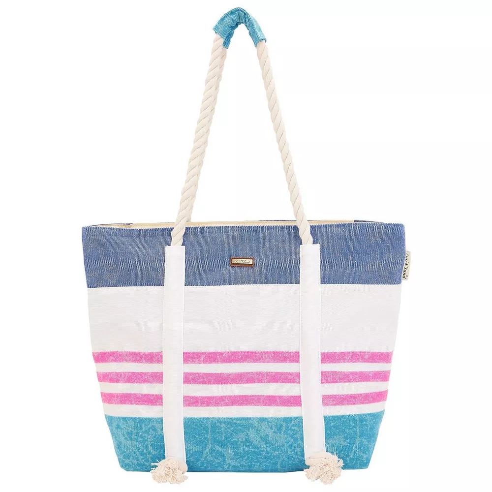 Stripe Canvas Rope Handles Beach Tote | Bealls