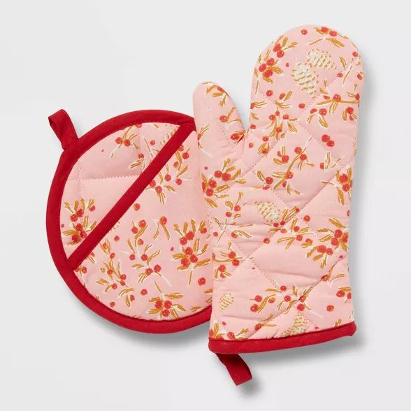 2pc Cotton Oven Mitt and Pot Holder - Threshold™ | Target