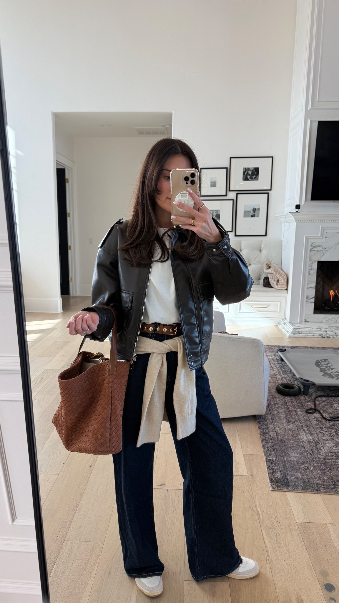 Casual outfit, brown leather jacket 
@Aritzia 

#LTKootd #LTKOver40 #LTKSaleAlert