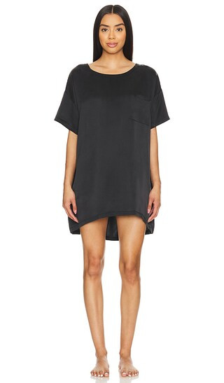 Washable Silk Oversized Sleep Tee in Immersed Black | Revolve Clothing (Global)
