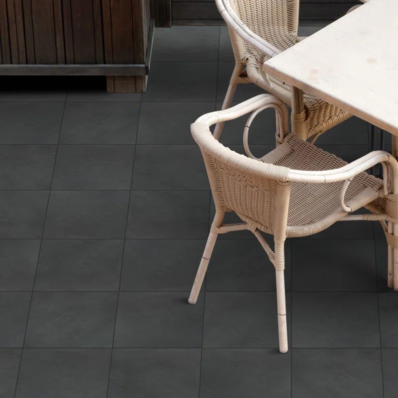 Montauk Black 12" x 12" Gauged Slate Floor and Wall Tile | Wayfair North America